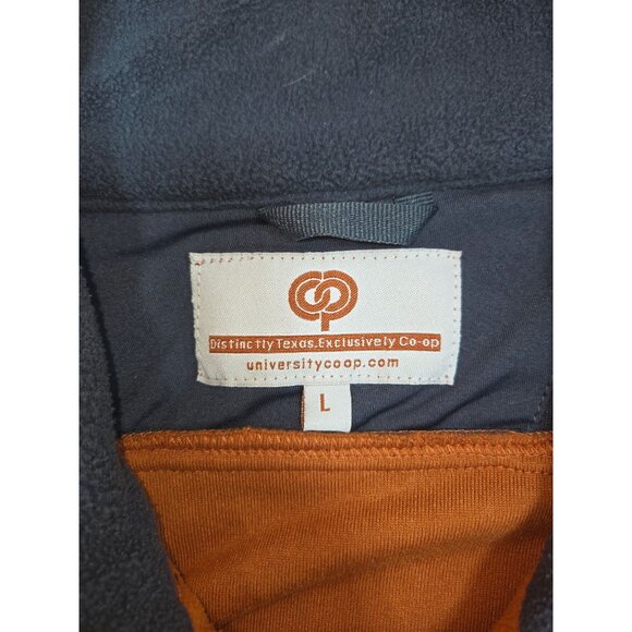 University Co-Op Texas Longhorns Fleece Vest Large Orange & Navy Full-Zip - Picture 6 of 8